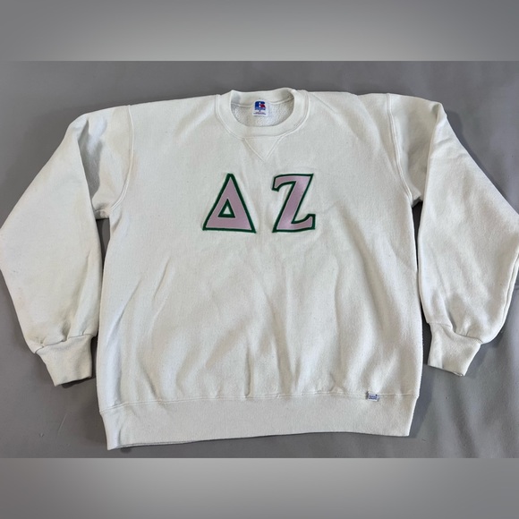 Russell Athletic Tops - Vintage 80s Russell Athletic Delta‎ Zeta White Sweatshirt  Size Medium